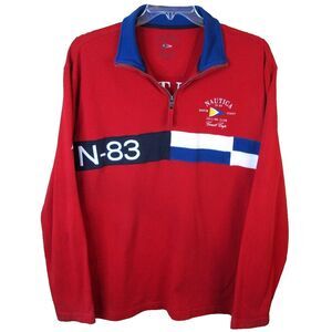 Vintage Nautica Sailing Club Coast Cup 1/4 Zip Pullover‎ Men's Large